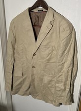 J. Crew Tan Beige 100 Irish Linen Blazer Sport Coat 3-Button Mens 40R - EXC 
