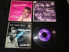 Vintage Lot of 2 Vinyl Records Nat King Cole 45 RPM Capitol EAP High Fidelity