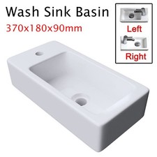 Bathroom Wash Sink Basin Cloakroom Small Ceramic White Left/Right Hand