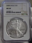 2008 US Silver Eagle $1 NGC MS69