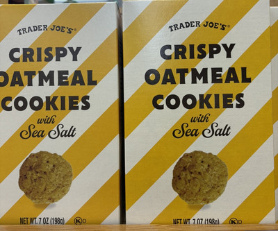 2 Packs Trader Joe's Crispy Oatmeal Cookies with Sea Salt 7 oz Each Pack
