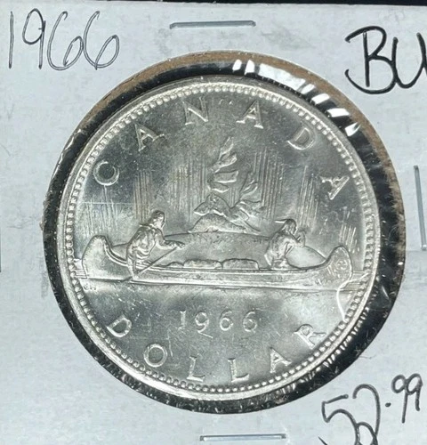 1966 CANADA SILVER DOLLAR~BU ~NICE COIN~80%SILVER