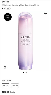 NIB SHISEIDO White Lucent Illuminating Micro Spot Serum 1.6 Oz/ 50ml MSRP $185