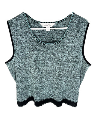 Ming Wang Women's Tank Top SZ XL Blue Shell Career Office Minimalist Workwear