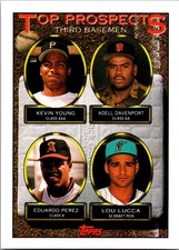 1993 Topps #494 Kevin Young / Adell Davenport / Eduardo Perez / Lou Lucca