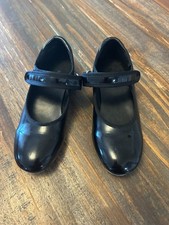 Tap Shoes Girls Size 12M, black--preworn