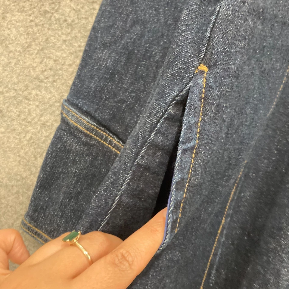 Vestido vaquero vasco para mujer talla 16-18 azul oscuro bolsillos midi botones delanteros 34234 Foto 4 de 4