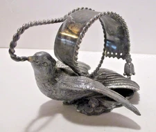 Antique Victorian Napkin Ring Large Dove Forms Ribbon Ring