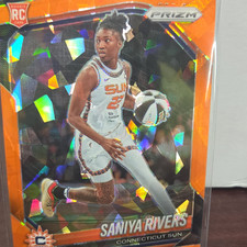 Panini 2025 Prizm WNBA Saniya Rivers RC #131 Orange Ice Prizm Connecticut Sun