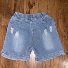 Children / kid Boy Girl unisex light blue jean shorts size 7Y 