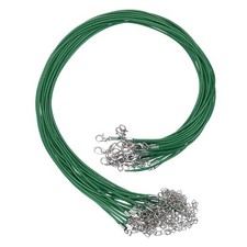 20Pcs Waxed Necklace Cord Bulk Green 1.5mm Dia 18" Necklace String Rope
