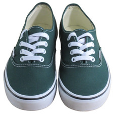 Vans Authentic Women's Color Theory Emerald Green White Canvas shoes Size 7.5