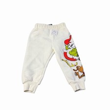 The Grinch Toddler Jogger Sweats Cream Unisex Size 12M Universal NEW