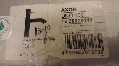 Axor 38026141 Uno Loop Single Hole Bathroom Faucet Less Drain In Brushed Bronze