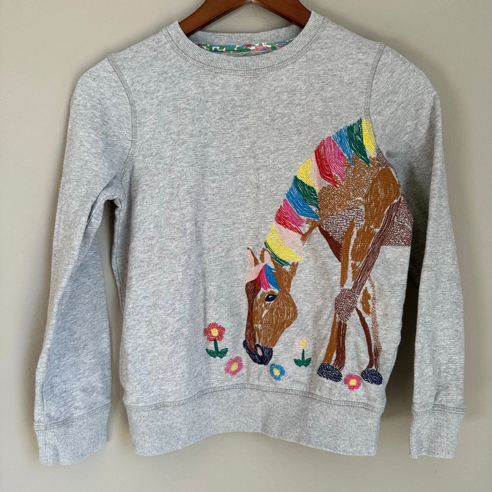 Moletom Mini Boden pintado gráfico cavalo menina 10-12 anos faroeste equestre  - Imagem 2 de 4