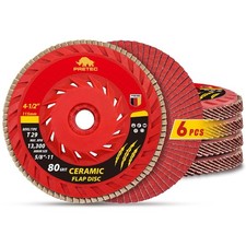 71878 4-1/2" Ceramic Flap Discs 80 Grit Type 29 for Angle Grinder 5/8"-11