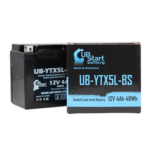YTX5L-BS Battery Replacement (4Ah, 12v, Sealed) Factory Activated, Maintenanc...