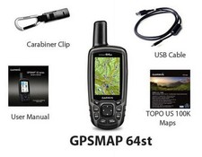 GARMIN GPSMAP 64ST, ; Preloaded TOPO U.S. 100K maps , Alt Comp, unused