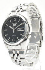 Vintage NEAR MINT SEIKO5 7S26-01V0 Silver Black Dial Automatic 37mm Men's Watch
