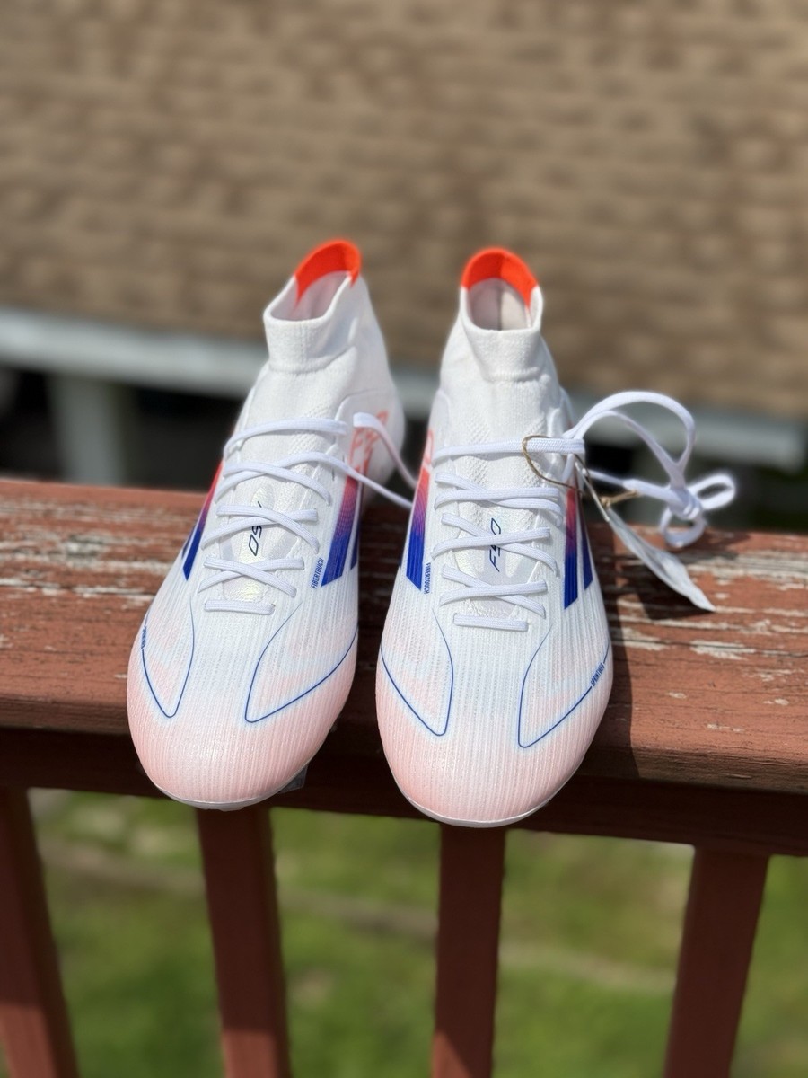 adidas F50 Elite Mid FG Soccer Cleats NEW White Blue Red ID9203