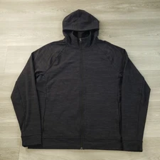 Lululemon Jacket Full Zip Hoodie Men's Size Large Gray Zip Pockets Logo Stretch
