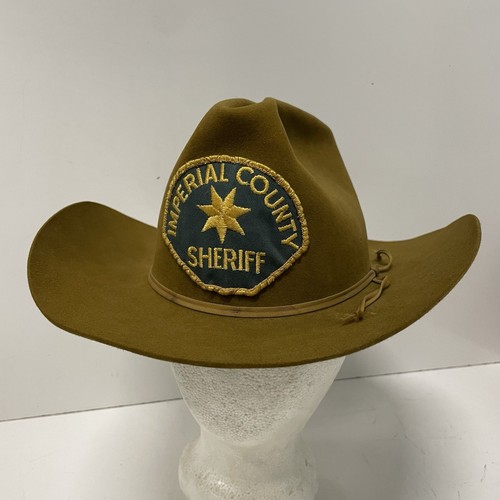 VTG Mid-Century Imperial County Sheriff Cowboy Hat Resistol 3X Beaver 7 1/4 RARE