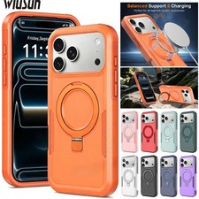 For iPhone 17 17e 16 15 14 Plus 13 Pro Max Rugged Case Magnetic Ring Stand Cover