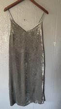 Women’s H&M Gray Velvet Sleeveless Midi Dress Whimsigoth Size 10 Romantic