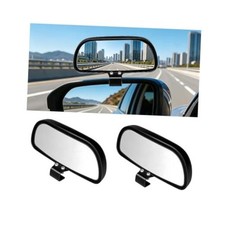Car Blind Spot Mirror, Adjustable HD Clear Glass Convex Rectangle 2PCS Black