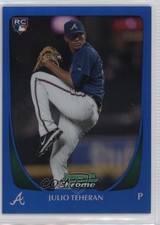 2011 Bowman Chrome Blue Refractor 133/150 Julio Teheran #201 7fb