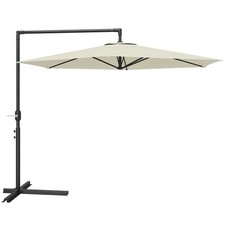 9.5FT Cantilever Patio Umbrella w/ Crank Cross Base Hanging Offset Umbrella