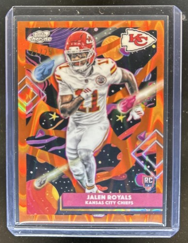 2025 Topps Cosmic Chrome Jalen Royals RC Orange Galactic Refractor #/25 Chiefs