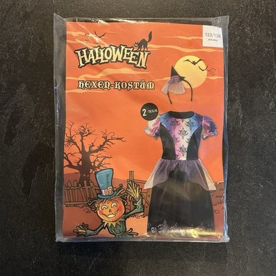 Halloween Girls Kids Witch Costume Fancy Dress 2 Piece Size 122/128 New Stock