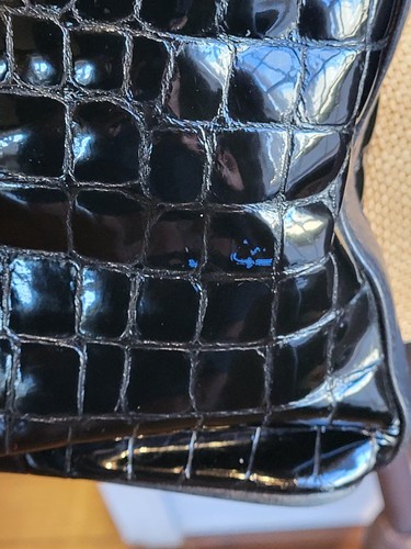 Brighton D800125 Black Patten Crocodile Embossed Shoulder Bag With Exterior... - Picture 9 of 15