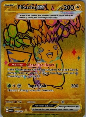 Pikachu ex - Hyper Rare Holo SV: Prismatic Evolutions 179/131 NM