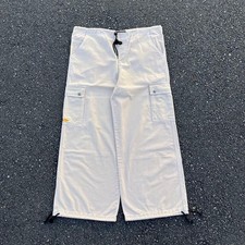 KIKWEAR Rave Cargo Pants Ivory Beige L Vintage 100 Cotton 90s Drawstring Japan