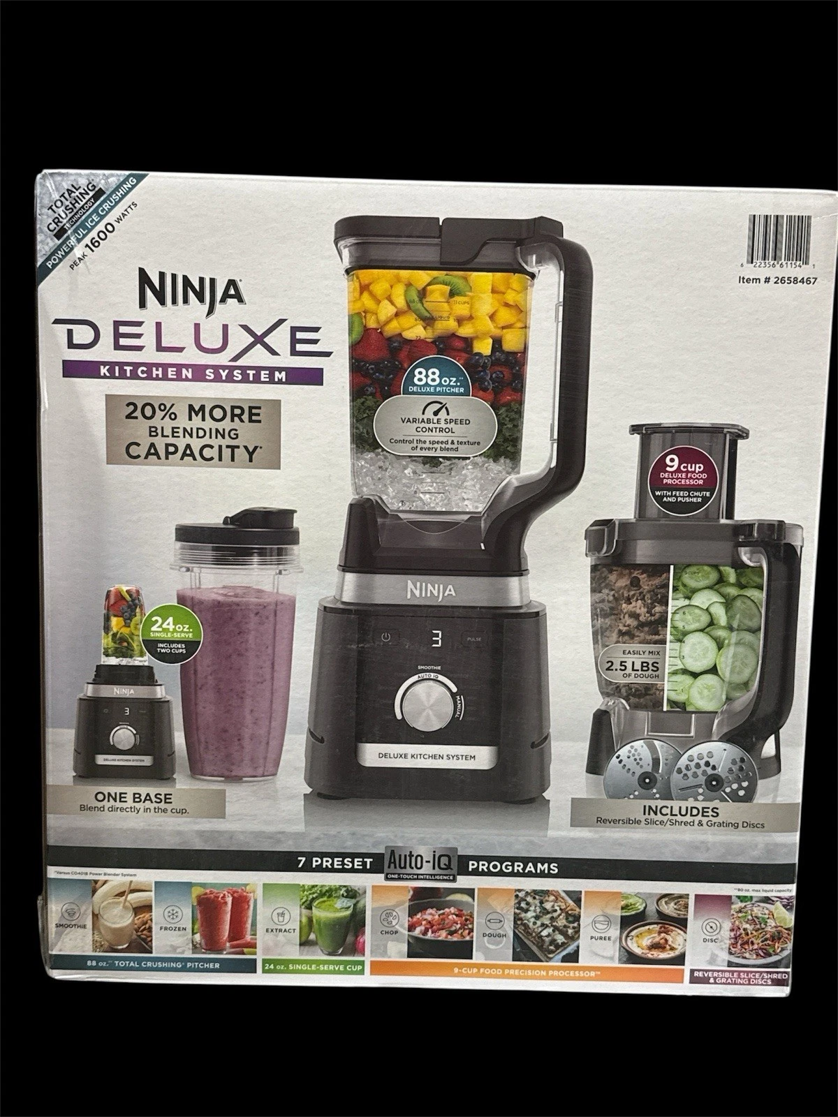 Ninja CO905KS Deluxe Kitchen System 1600WP Auto-IQ Base Blender & Food Processor