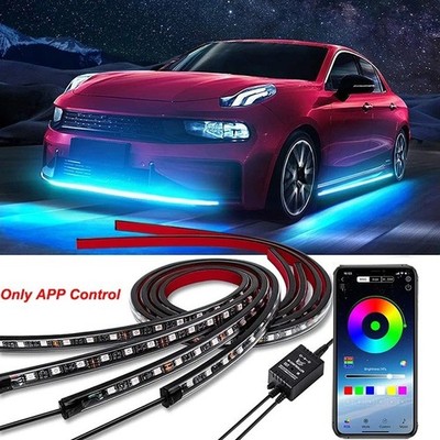 MICTUNING RGB+IC Dream Color Underglow LED Neon Light Strip Kit For Car Trucks