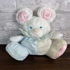 Vintage 1988 Fisher Price Puffalumps 9" Baby Mouse Plush W/ Rattle 5422