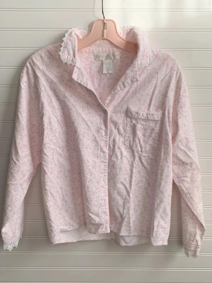 Conjunto de pijama de franela Eileen West rosa floral suave manga larga para mujer XS ¡Cariño! Foto 2 de 4