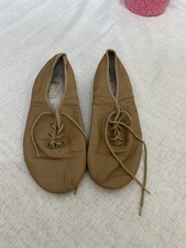 Bloch Tan Leather Jazz Dance Shoes Womens Size 9.5 M Split Sole Lace Up