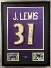 Jamal Lewis Signed Jersey Framed W/ Beckett BAS COA Baltimore Ravens Purple Auto