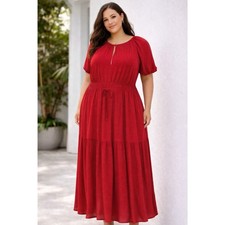 J CREW ELENA PUFF SLEEVES POLKADOT DRESS CREPE DE CHINE RED BLACK DOTS XL