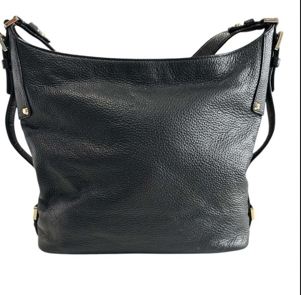 Сумочка-хобо Michael Kors черная наплечная сумка Bedford шагреневая кожа подпоясанная - Изображение 2 из 4