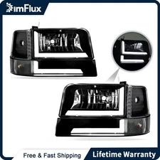 DimFlux LED DRL Headlights Assembly for 92-96 Ford F150 F250 F350 & Bronoc