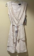 TAHARI -  Off White Sleeveless Dress Size 4 NWT