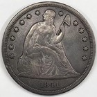 1841 P Seated Liberty Silver Dollar - Xf (cleaned)
