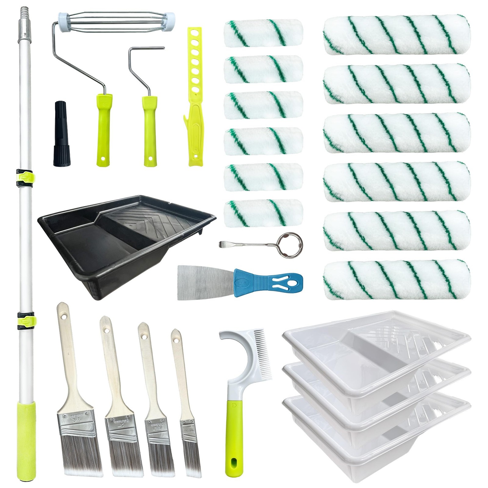 Best Paint Roller Kit with Extension Pole 28 PCS Set, 2-4 Ft 4