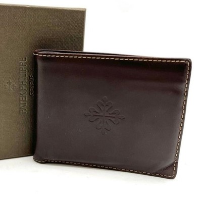 Rare Patek Philippe Logo Bifold Wallet Brown Leather Men s Accessory With Box JP