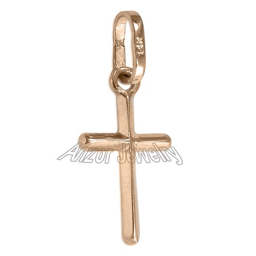 14K massiver Rotgold Kreuz Anhänger #P905 0,65 Gramm. 179,00 $ NEU - Bild 2 von 5